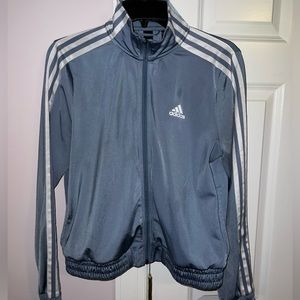 Womens Adidas Baby Blue 3- Strip Jacket